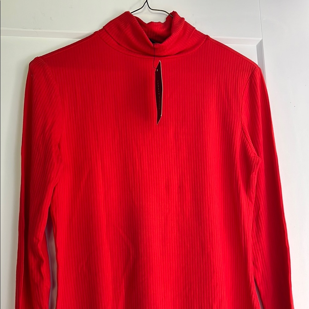 Vibrant Red Ribbed Top - Picture 2 of 5
